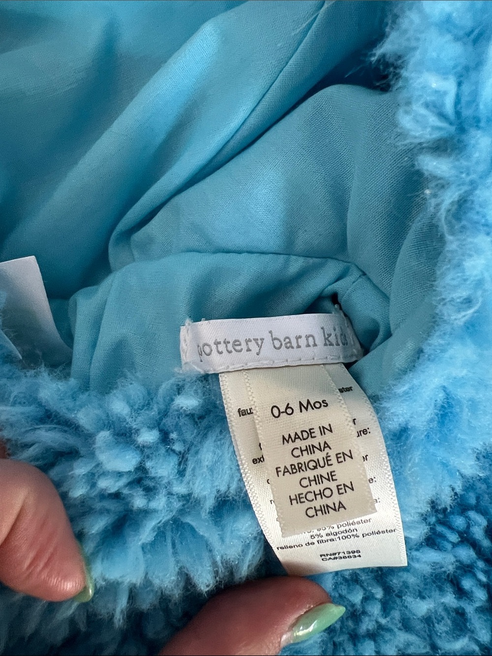 Pottery Barn Kids Cookie Monster Bright Blue Plush Halloween Costume - Picture 2 of 3